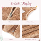 Baby Boys Girls Fleece Vest Zip Up Cute Bear Jackets Fuzzy Fall Winter Warm Clothes Newborn Outwear for Toddler Infant