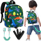 Accmor Toddler Backpack Leash, Cute Baby Backpacks with Anti Lost Wrist Link, Mini Kids Backpack Harness Leash for Outdoor Travel, Adorable Dinosaur Backpack Tether Walking Harness for Boys 1-3