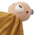 Organic Cotton Stuffed Animal Rattle Baby Toys, Plush Bear Cuddle Cloth and Hand Grip Ring Rattles Plush Toy Set for Newborns Infant Boys Girls, 2 PCS