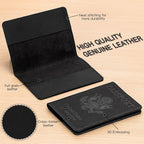 BIAOTIE Premium Leather Passport Holder Covers, Rfid Travel Wallet Passport Document Holder, Travel Essentials Wallet Cover Case for Men and Women (Black)