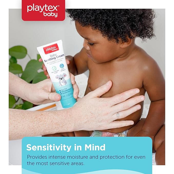 Playtex Baby Vapor Cream, 3 oz., 3-Pack, Gentle Baby Soothing Cream, Dermatologist Tested, Hypoallergenic, Free of Dye, Parabens and Phthalates