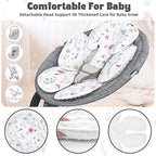 Pea Pod Infant Car Seat Pad 2-in-1 Baby Car Seat Head & Body Support for Newborn Girl Reversible 3 Layer Warm Preemie Carseat Stroller Cushion Headrest with Soft Minky Dot Fabric, Wildflower