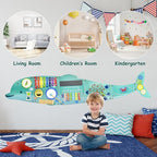 Activity Wall Busy Board Panels, Montessori Sensory Toys, Wall Activity Center, Educational Toy, Interactive Wooden Learning Toy for Toddler Playroom & Children's Daycare