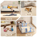 Baby Play Mat for Floor, 1.3'' Thick Memory Foam Tummy Time Mat - Super Soft Coral Velvet Nursery Rug with Non-Slip Backing, Crawling Rug for Toddlers/Infants, Yoga & Tatami Use, 59''x 79''