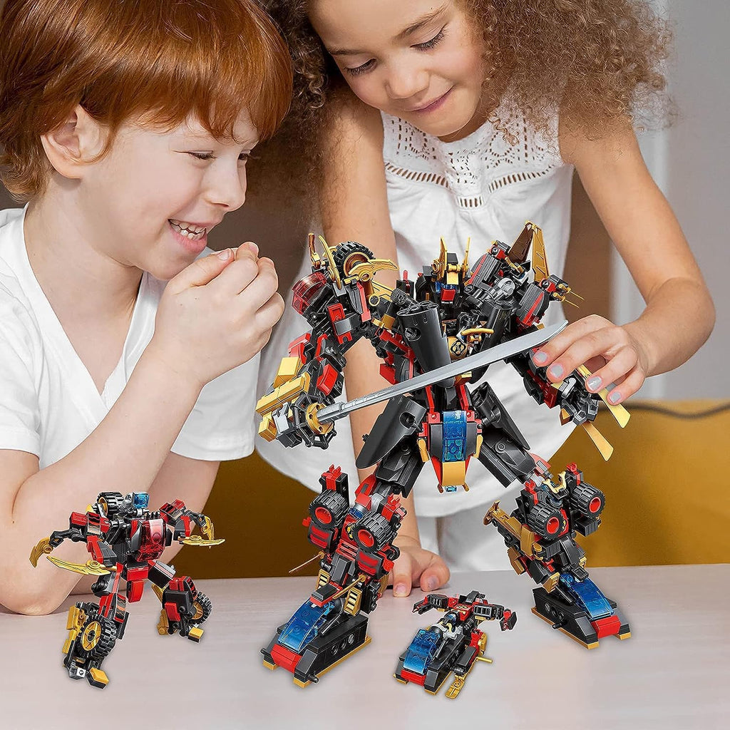 QLT QIAOLETONG 12 in 1 Transforming Mecha Robot Building Set,Mech Model Building Kit, 542 PCS Compatible with Lego Ninja Mech Warrior Cool Robots Toys Gift for Adults and Kids Boys 6 7 8 10+
