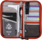 ZOPPEN Passport Holder Family RFID Passport Wallet, Passport Holder Women/Men, Travel Wallet Documents Organizer Zipper Case with Removable Wristlet Strap, Travel Essentials for Flying