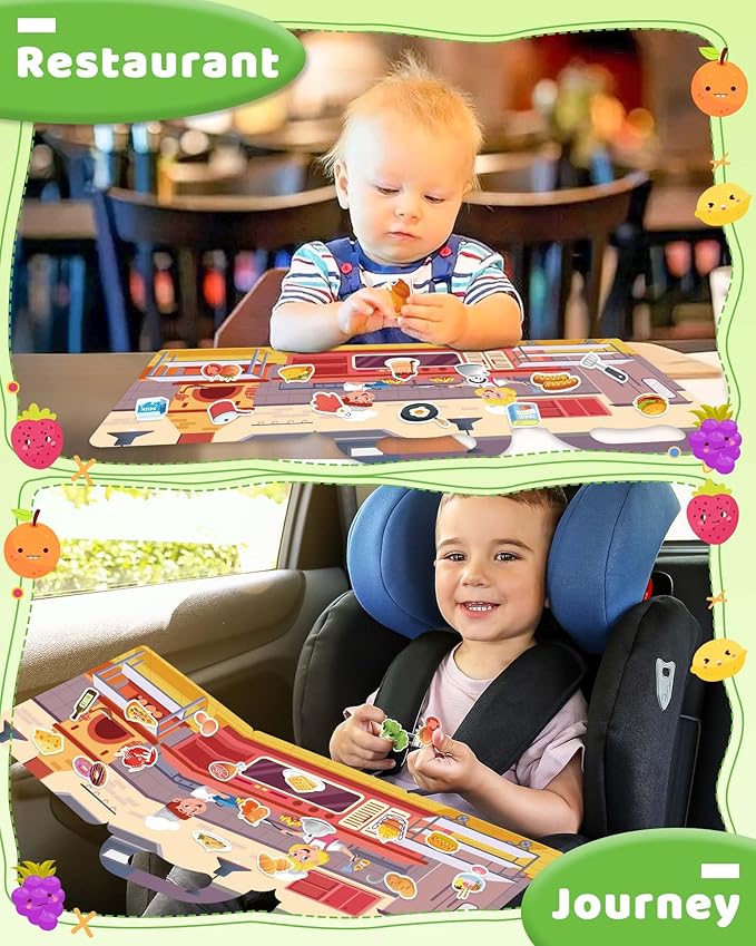 Benresive Reusable Sticker Book for Toddlers 2-4 Years, Fun Travel Stickers for Kids, Waterproof Sticker Books for Toddlers 1-3, Crafts Activities for Todddlers 1-3 2-4 3-5 - Kitchen