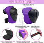 Kids Bike Helmet with DIY Stickers and Knee Pads Elbow Pads Wrist Guard Set for Ages 3-8-14 Toddler Boys Girls Helmet for Roller Skates Cycling Skateboarding Bicycle Scooter