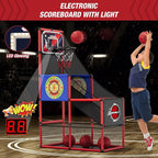 Basketball Arcade Game Indoor Outdoor, Kids Basketball Hoop with 4 Balls & Pump, Single Shot Basketball Game at Home, Carnival Games Sport Toys Gifts for Boys Girls Teens