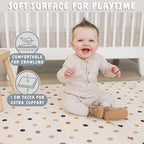 Bubba Bear Baby Play Mat, Thick Foam Stars Design, Foldable Waterproof Mat for Crawling, Padded (47 x 35 Inches)