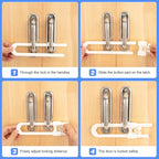 Vmaisi 20 Pack U Shaped Sliding Cabinet Locks Baby Proofing - Adjustable Child Safety Locks,Childproof Latches for Kitchen Bathroom Storage Cupboards Doors, Handles and Knobs White