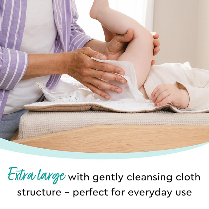 Hypoallergenic & strong Baby Wipes with 99% Water, Unscented & Plastic-Free, 12 resealable Packs (864 Wipes Total)