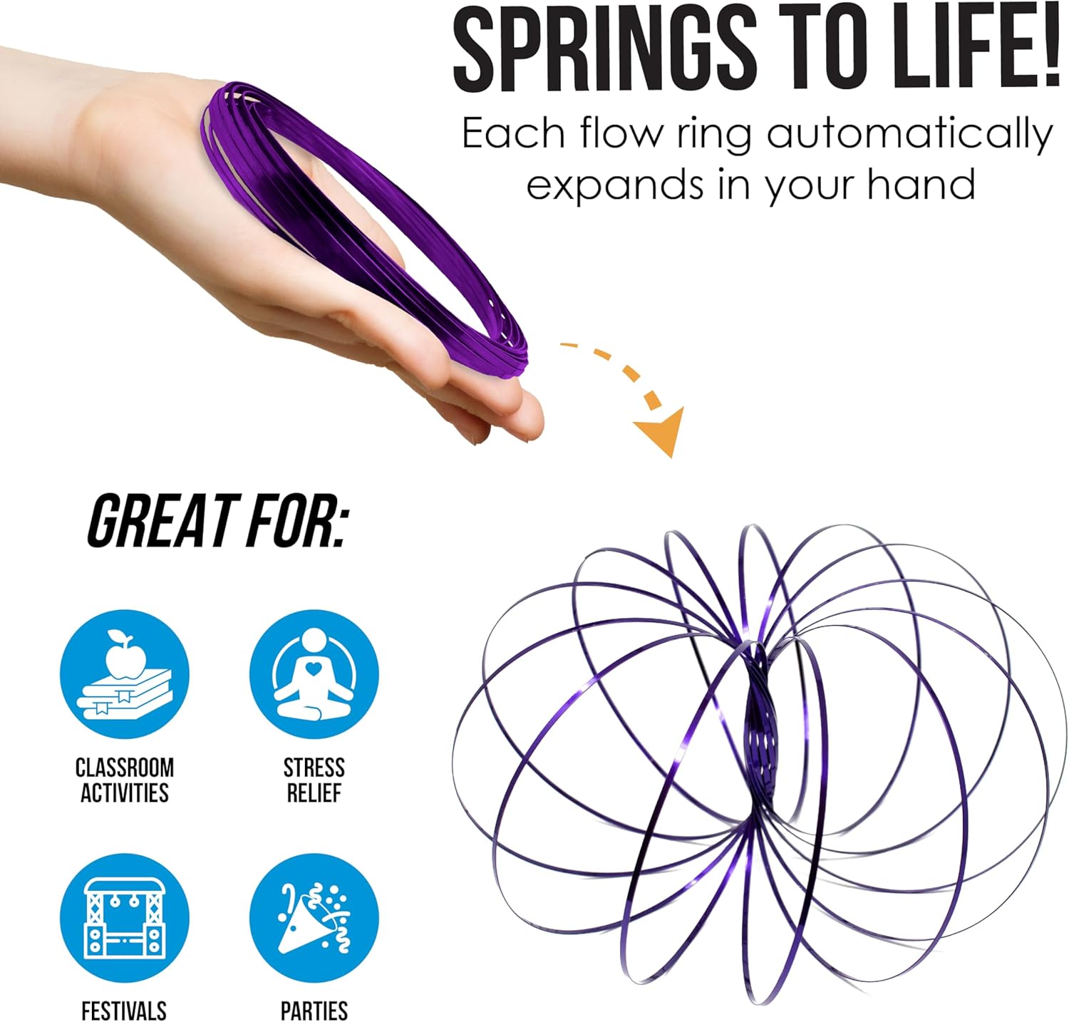 Digital Energy Kinetic Educational Spring Toy - Multi Sensory Interactive 3D Shaped Flow Ring ()