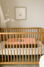 Oilo Crib Sheet, Breathable, Fitted, Organic Cotton Jersey, 300-Thread, Machine Wash, Fits Standard Crib (28" x 52" x 6"), Toddler Bedding, Heirloom Organic Collection, Dainty Floral