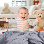 Muslin Swaddle Blankets for Newborn, 2 Pack Breathable Soft Receiving Blanket, Large 41 x 41 inches Swaddle Wrap Burping Clothes, Essentials Infant Shower Items. (Gray & Green)