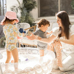 Tiny Twinkle Mess proof Waterproof Wet Dry Bag,2pk Reusable Wet Bags for Swimsuits&Baby Clothes,Leakproof Wet Bag,Waterproof Bag for Travel&Diaper bag,Wet Bags for Baby (Taupe, Dandelion)