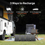 100W Portable Power Station with Foldable Solar Panel, 110V Power Bank with AC Outlet, Rechargeable Battery Generator Power supply for Outdoor, Camping, RV, Travel, Emergency Backup