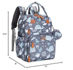 BabbleRoo Diaper Bag Backpack - Baby Essentials Travel Tote - Multi Function Waterproof Diaper Bag, Travel Essentials Baby Bag with Changing Pad, Stroller Straps & Pacifier Case - Unisex, Sea Animals