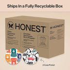 The Honest Company Clean Conscious Diapers for Delicate Skin | Up to 100% Leakproof | Hypoallergenic, Fragrance Free | Gender Neutral | Super Club Box, Size 6 (35+ lbs), 68 Count (Prints May Vary)
