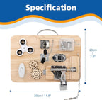 Wooden Montessori Toys Busy Board for 1 2 3 4 Year Old, Baby Toddler Sensory Toys, for Fine Motor Skills, for Autism ADHD