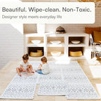 Lillefolk Baby Play Mat for Floor – 6x8ft Boho | Soft Non Toxic Premium EVA Foam Tiles for Tummy Time, Crawling & Playroom – Waterproof Interlocking Floor Mat for Babies & Toddlers (12 Tiles)