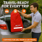 ONGUARD Waterproof Single and Double Stroller Bag for Airplane - Travel Stroller Cover for Air Travel and Storage - Gate Check Bag Backpack- Baby Airplane Essentials - Red