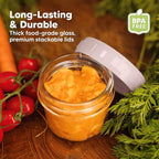 KeaBabies 12pk 4oz Glass Baby Food Containers with Lids - Leak-Proof, Microwavable Small Glass Jars, Baby Purees & Toddler Snack Storage Containers, BPA-Free, Dishwasher & Freezer Safe (Musk Dusk)