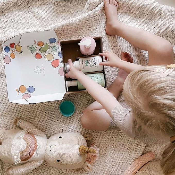 Dabble & Dollop Beachy Bundle, Natural Bubble Bath, Body Wash, Shampoo for Kids, Paraben & Sulfate Free, Vegan, Gluten-Free, Tear-Free, Honeydew Melon, Vanilla & Coconut (Set of 3)