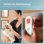 Greater Goods No-Touch Infrared Digital Thermometer for Adults, Kids, and Babies, Forehead Thermometer with Ergonomic Grip, Fever Alarm, White