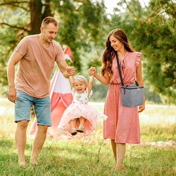 Accmor Breastmilk Cooler Bag with Ice Pack, Baby Bottle Cooler Bags, Insulated Bottle Cooler Tote Bags On The Go, Fits 6 Large 9oz Bottles, for Nursing Mom Daycare Travel, Grey