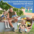 StBernard First Aid Kit for Kids, Small Pocket Size Medical Kit with Cute Bnadages, Tools for Daily Emergencies, Organized Pouch for Toddler & Children, Home, Camping, Travel, Playground (Blue)