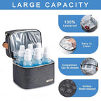 Breastmilk Cooler Bag with Ice Pack Fits 6 Baby Bottles up to 9 Ounce, Breastmilk Pump Cooler Bag with Shoulder Strap for Nursing Mom Daycare, Work, Travel- Grey
