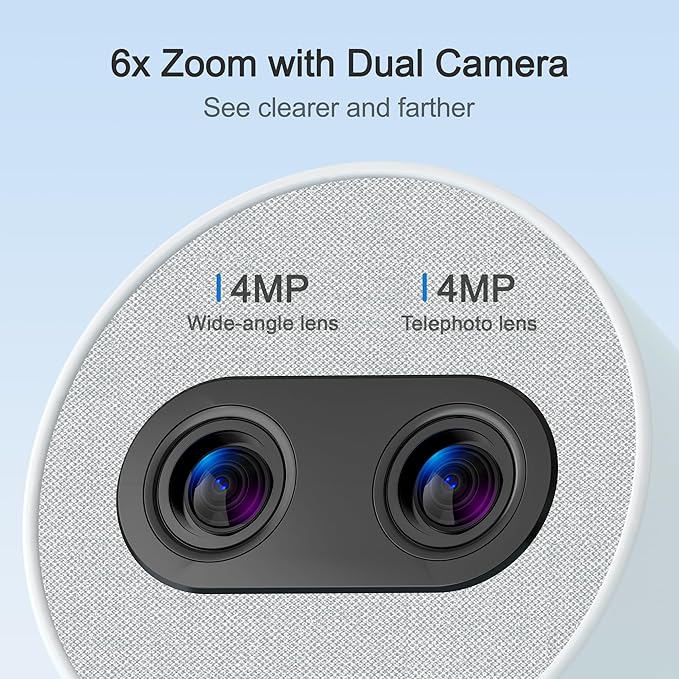 Simsky Smart Baby Monitor with 2×4MP Camera, 6X Optical Quality Zoom, 32GB Local Storage, AI Tracking, Intelligence Detection, Pan-Tilt-Zoom, Add-on Camera Monitor