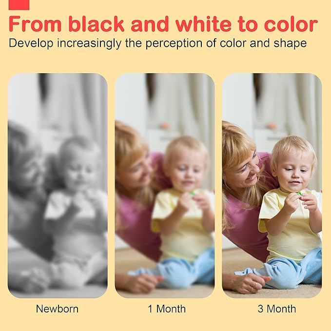 URMYWO Black and White Baby Toys, Tummy Time High Contrast Newborn Toys 0-3 Months, Soft Baby Book, Visual Stimulation Montessori Sensory Infant Toys 0-6-12 Months, Shower Gift for Boys Girls