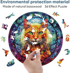 Cool Wooden Puzzle for Adults 500 Piece, Yellow Cat Wooden Jigsaw Puzzles, Beautiful Wooden Puzzle with Box Birthday Gifts for Adults and Kids Family Game(16.5 * 16.5in)