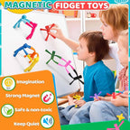 Magnetic Travel Toys for Toddlers Kids 10PCS, Airplane Car Travel Activities Essential, Fidget Toys Road Trip ‌Sensory Toy, Fidgets for Classroom Toys for 3 4 5 6 7 8 Year Old - Square Style