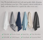 Delara Organic Cotton Luxuriously Plush Washcloths Pack of 6 | GOTS & Oeko-TEX Certified | Premium Quality Face Towels | Feather Touch Technology|650 GSM Long Staple|Soft, Quick Dry & Ultra-Absorbent