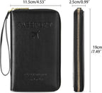 Leather RFID Blocking Passport Holder Travel Wallet, Passport Cover/Travel Wallet for Women/Men with