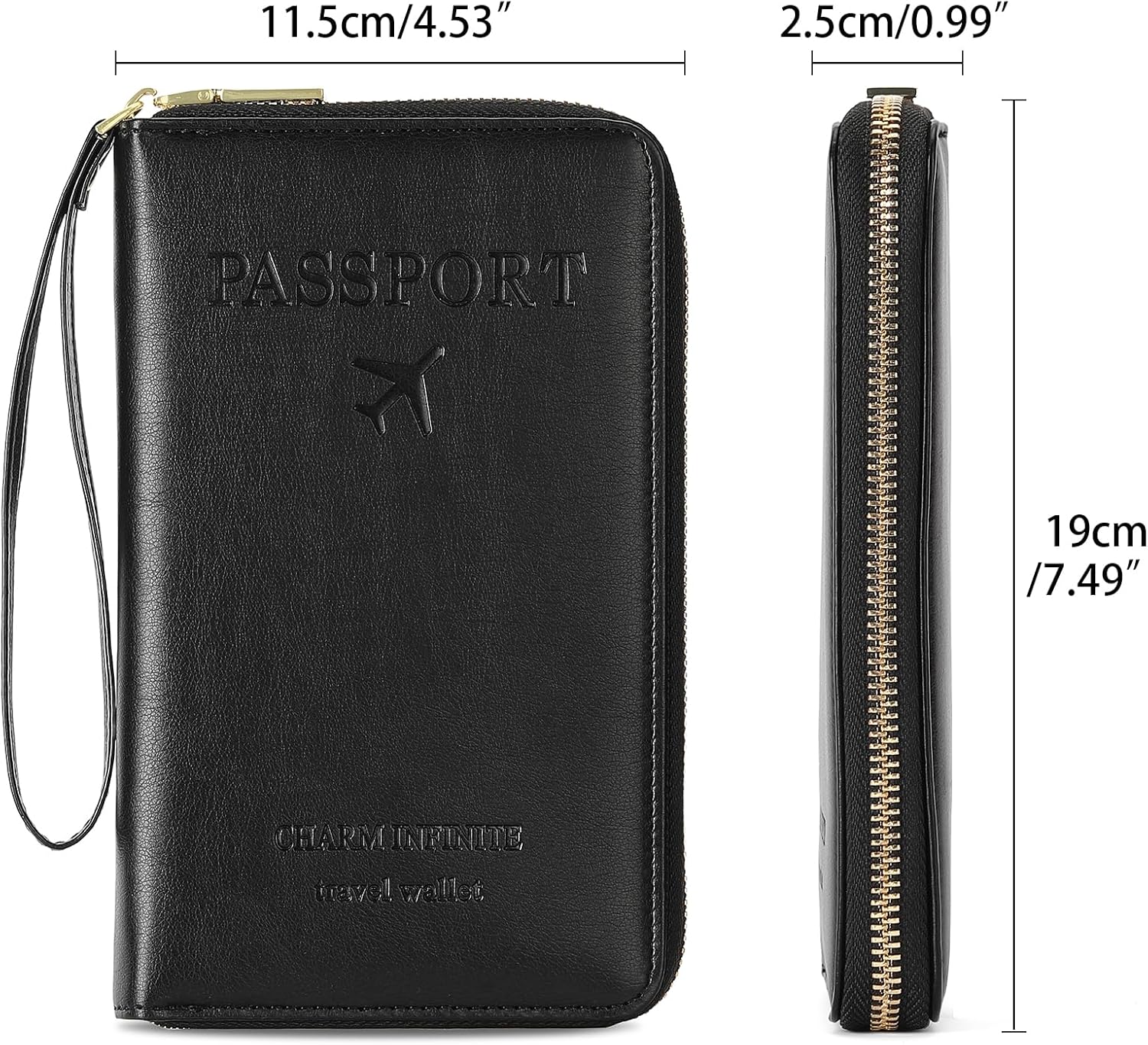 Leather RFID Blocking Passport Holder Travel Wallet, Passport Cover/Travel Wallet for Women/Men with