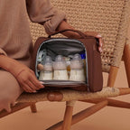 JuJuBe Insulated Bottle Bag, Breastmilk Storage Bag for Baby Bottles, Travel Insulated Lunch or Cooler with Handle, Waterproof Lining for Nursing, Milk, Food, Baby Formula, Snacks, Daycare, Espresso