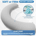 Pregnancy Pillows for Sleeping, C-Shaped Maternity Pillow for Pregnant Women, Memory Foam Body Pillow with Removable Cover, Adjustable Support for Back, Legs, Belly, Neck, 53.2’’ x 9.8’’