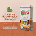 BioSwiss Bandages, Coffee Cup Shaped Self Adhesive Bandage, Latex Free Sterile Wound Care, Fun First Aid Kit Supplies for Kids, 50 Count