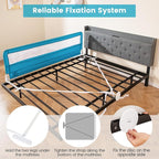 HONEY JOY Bed Rail for Toddlers, 71-in Extra Long, Portable Safety Bed Guardrail w/Double Safety Child Lock, Foldable Baby Bed Rail Guard, Fit King & Queen Full Twin Size Bed Mattress(Blue, Pack 2)
