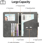 Passport Holder for Travel Rfid Passport Wallet for Women Men with Zipper Pocket Pen Sim Card Holders Slim Travel Accessories