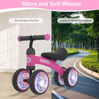 Baby Balance Bike Toys for 12-36 Months Kids Toy Boy and Girls Gifts Toddler Best First Birthday Gift Children Walker No Pedal Infant 4 Wheels Bicycle (Colorful, Rose Red-Light)
