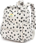 STEAMEDBUN Corduroy Kids Backpack for Girls and Boys 5-8: Girls Backpack for Elementary Kindergarten - 15 inch Cute Backpacks for Kids - Flower