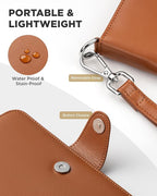 VULKIT Airtag Passport Holder for Travel, RFID Blocking Travel Wallet, Passport Cover for Family with Luggage Tag & Wrist Strap, Holds ID Card, 6+ Cards, Tickets, Cash, Coin, Brown, Family 4 persons