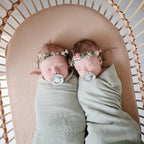 mushie Extra Soft Muslin Fitted MINI Crib Sheet | 24"x 38" (Blush)