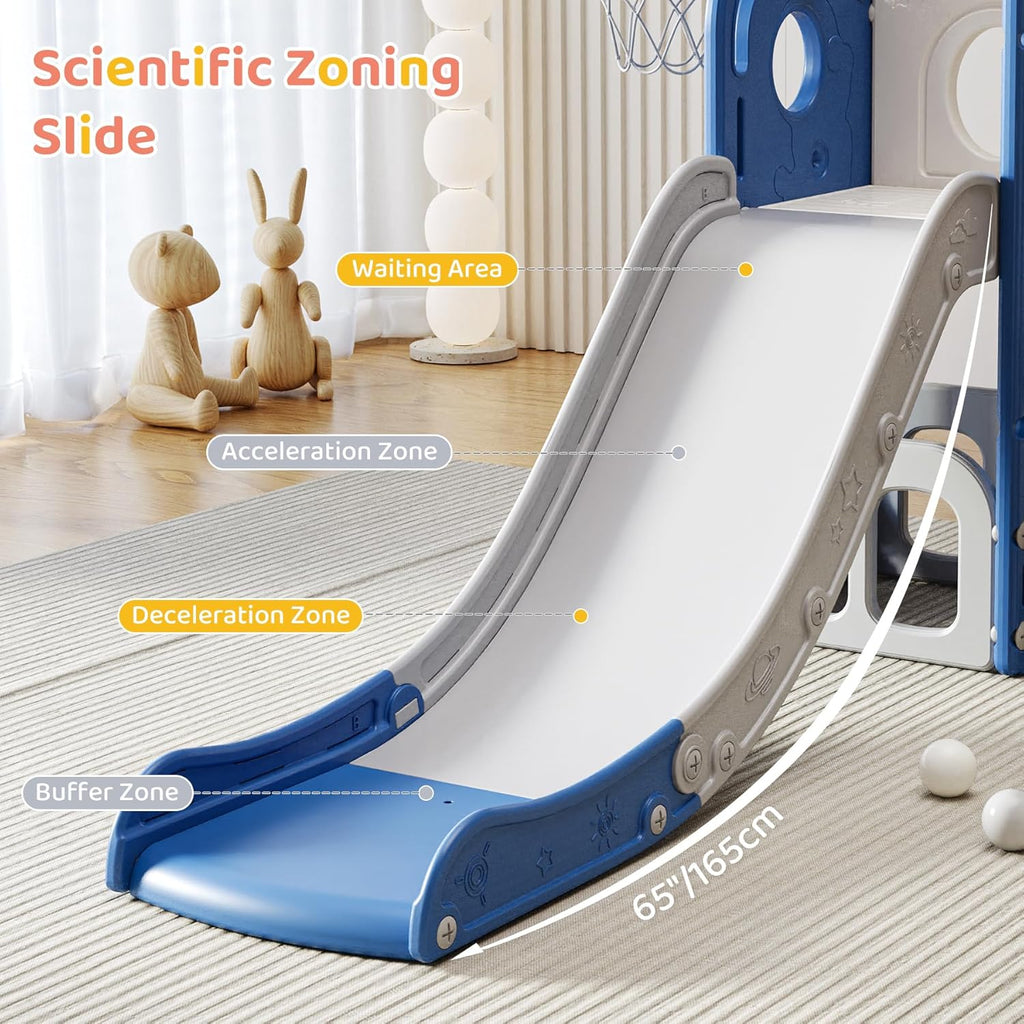 Toddler Slide Baby Slide for Toddlers Kids with Basketball Hoop Telescope Indoor Outdoor Slide Playset Playground