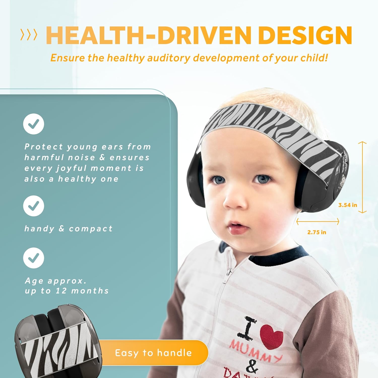 Schallwerk ® Mini+ Baby Ear Muffs – Infant Noise Cancelling Headphones, Toddler Ear Protection, Baby Headphones for Noise